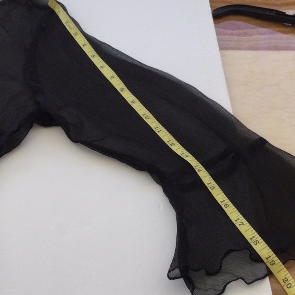 WD.NY Women’s Sheer Silk Black & Gold Blouse Sz 10 hand wash #259## - Picture 7 of 7